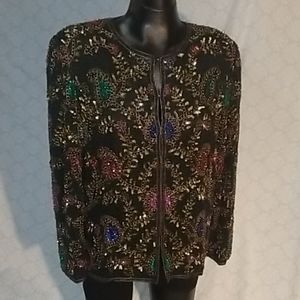 Vintage sequin cocktail party jacket blazer bling